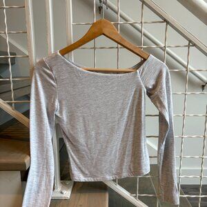 Garage Asymmetric Long Sleeve Top Spring Gray Mix XS